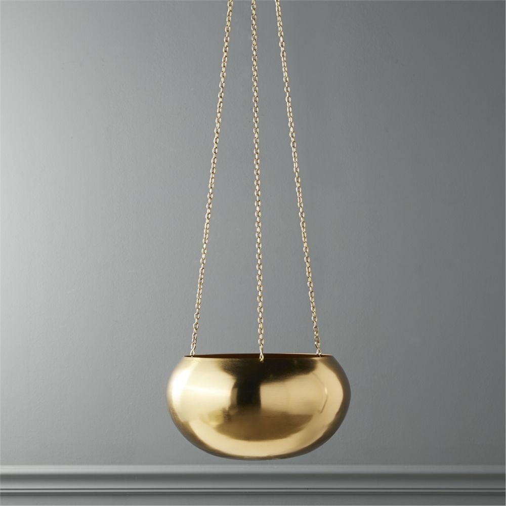 CB2 Gold Raj Hanging Planter NWT